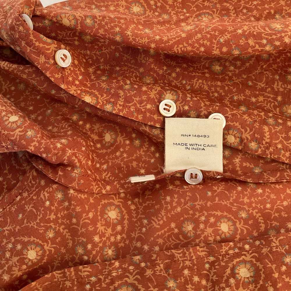 Doen Rust Paisley Ruffle Blouse - Picture 6 of 8